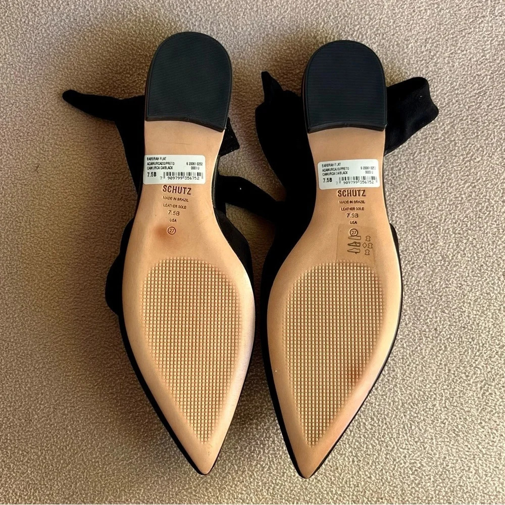 NEW SCHUTZ Barbrah Suede Ankle Tie Flats Women’s 7.5 Ballet Feminine Girly Cute - Picture 4 of 5